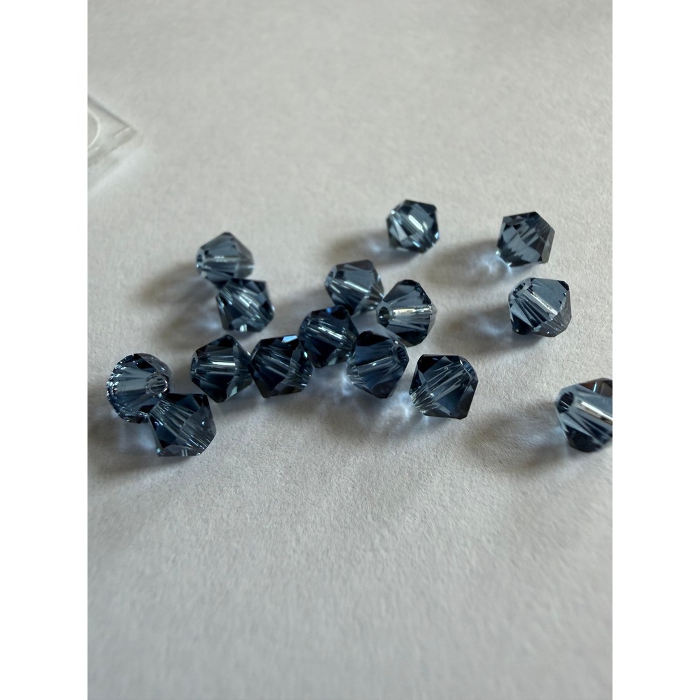 VTG Swarovski Crystal Bicone Beads Denim Blue 3mm Sparkle Beading Austrian